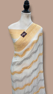 Khaddi Georgette Handloom Banarasi Saree - The Handlooms