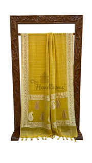 Pure Georgette Tissue Handloom Banarasi Saree - The Handlooms