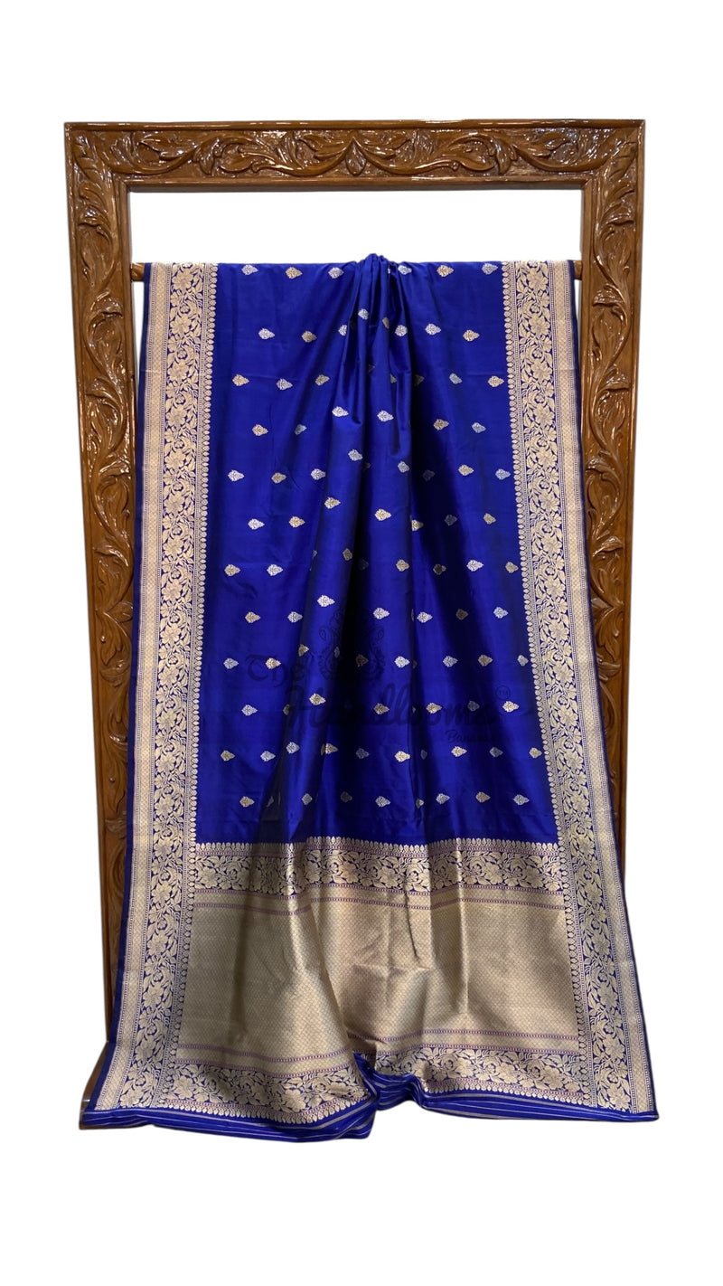 Pure Katan Silk Banarasi Handloom Saree - All Over Kadua Motifs - The Handlooms