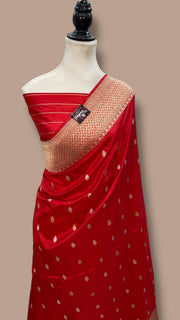 Pure Katan Silk Banarasi Handloom Saree - All Over Kadua Motifs - The Handlooms