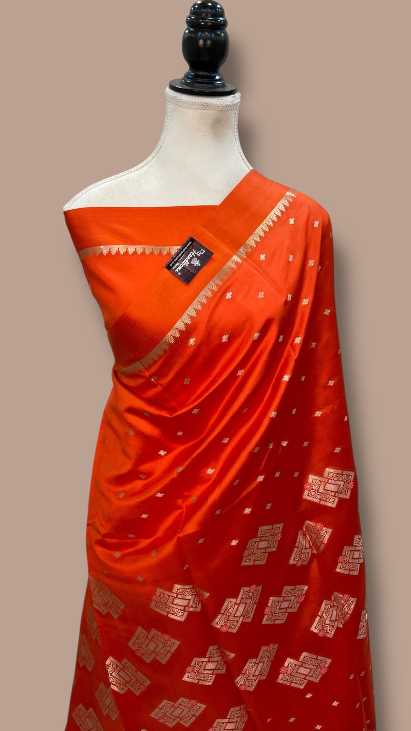 Pure Mango Silk Banarasi Handloom Saree - The Handlooms