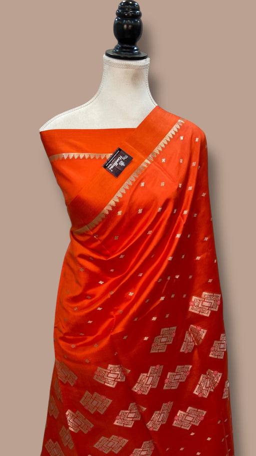 Pure Mango Silk Banarasi Handloom Saree - The Handlooms