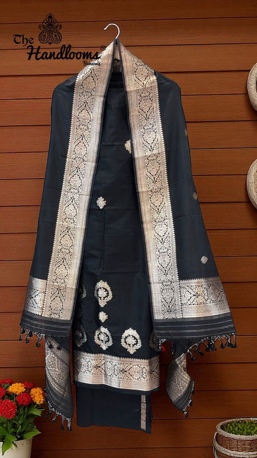 Pure Katan Silk Handlooms Banarasi Dress material - The Handlooms