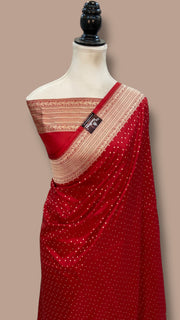 Pure Katan Silk Banarasi Handloom Saree - All over Jaal work - The Handlooms