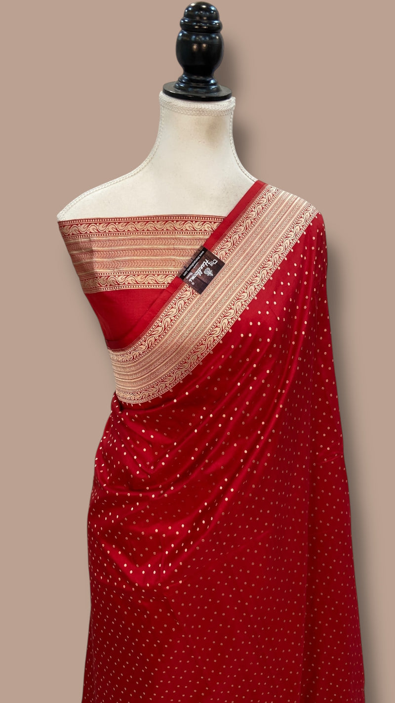 Pure Katan Silk Banarasi Handloom Saree - All over Jaal work - The Handlooms