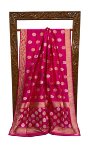 Pure Katan Silk Banarasi Handloom Saree - All Over Kadiyal Boota - The Handlooms