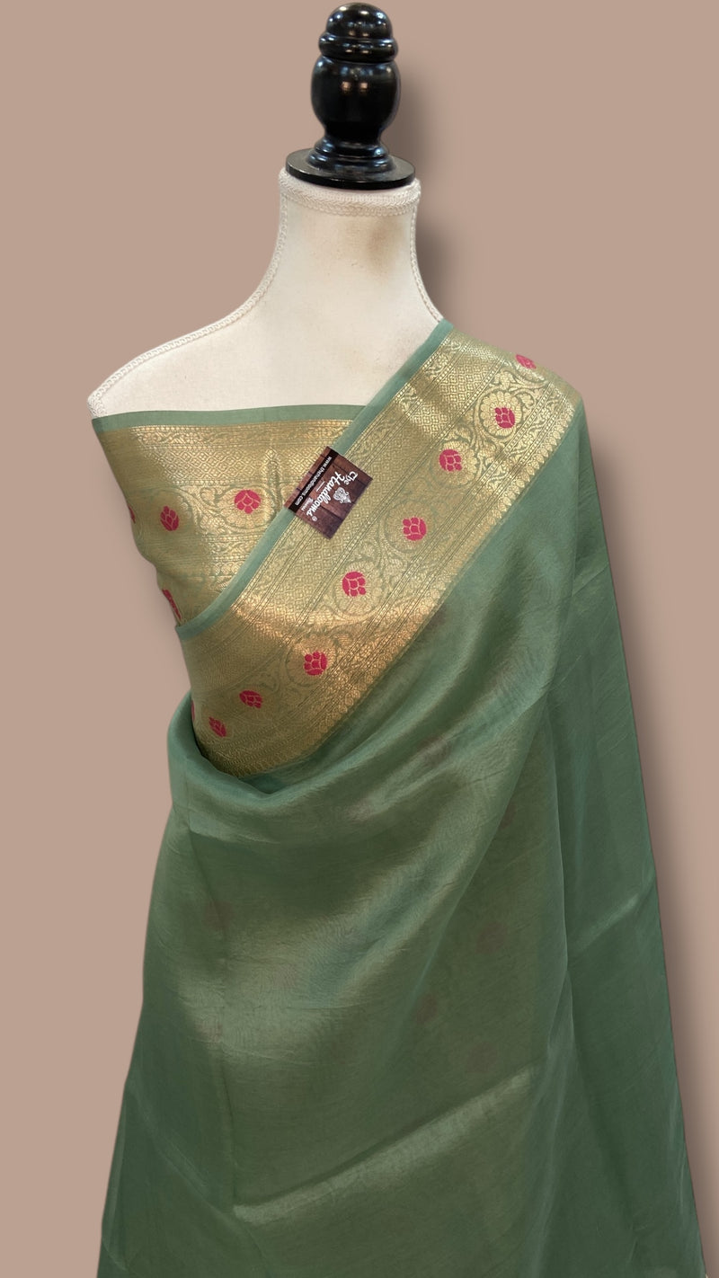 Pure Kora Silk Handloom Banarasi Saree - The Handlooms
