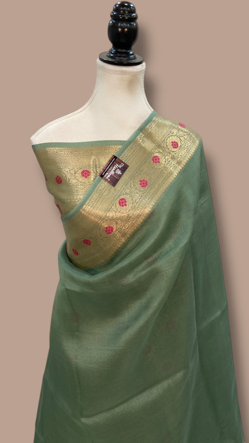 Pure Kora Silk Handloom Banarasi Saree - The Handlooms