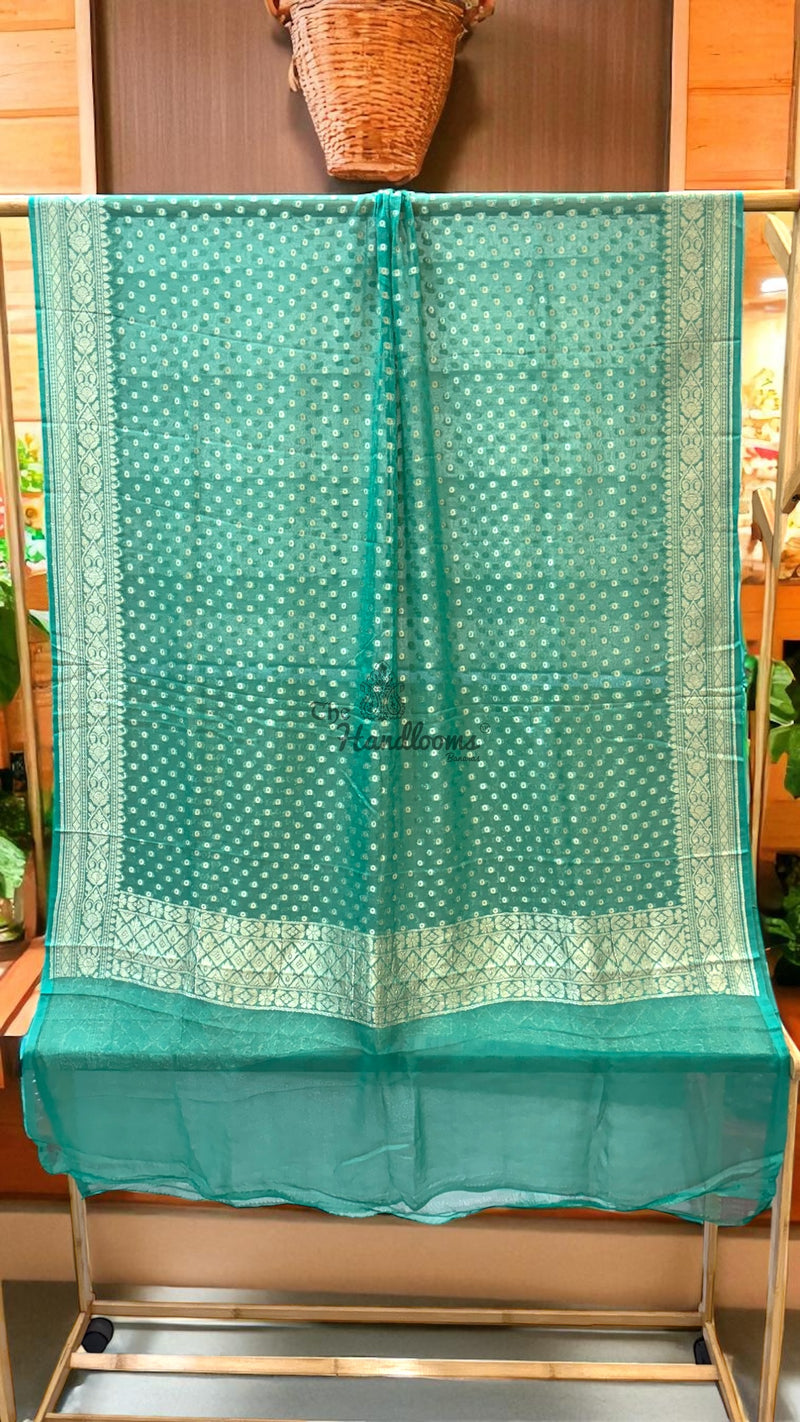 Pure Khaddi Georgette Handloom Dupatta - The Handlooms