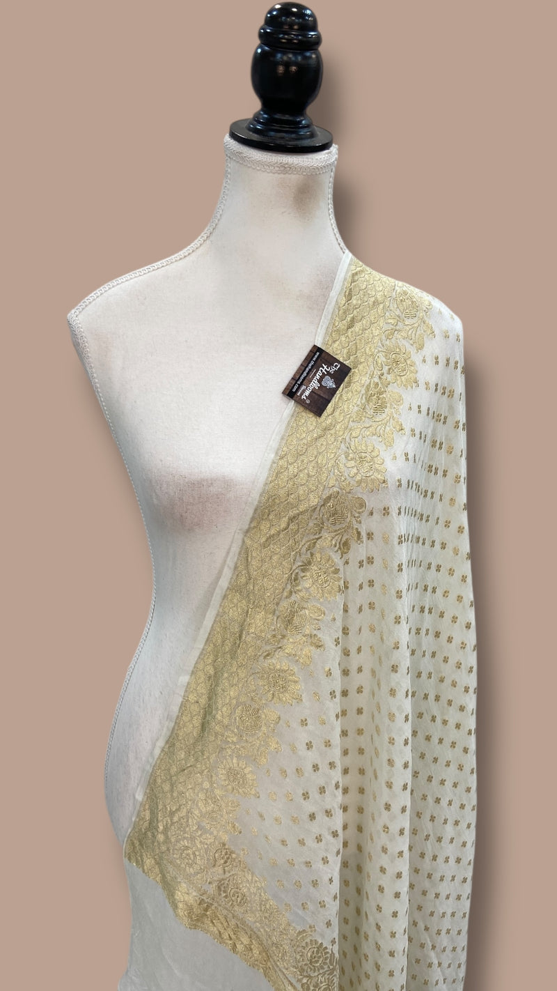 Pure Khaddi Georgette Handloom Dupatta - The Handlooms