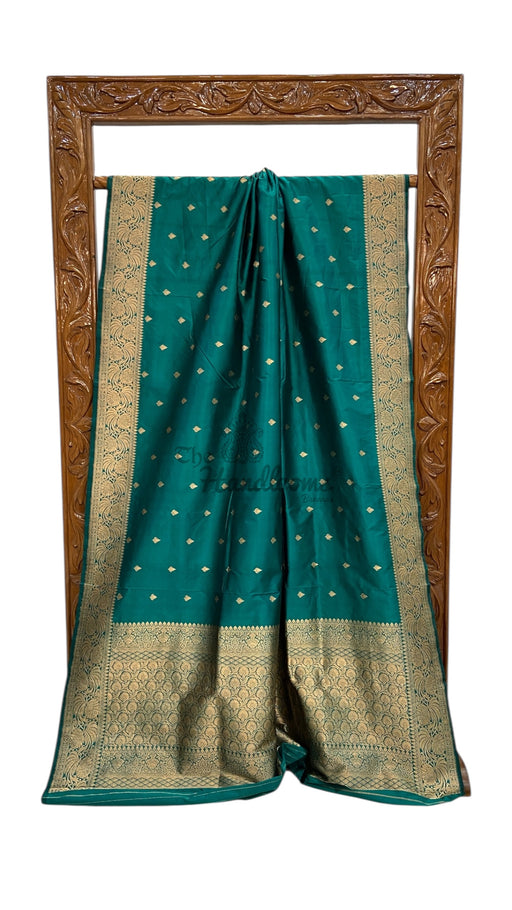 Pure Katan Silk Banarasi Handloom Saree - All Over Kadua Motifs - The Handlooms