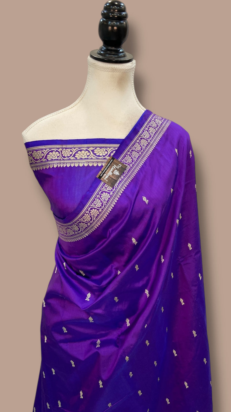 Pure Katan Silk Reshmi Zari Banarasi Handloom Saree - The Handlooms