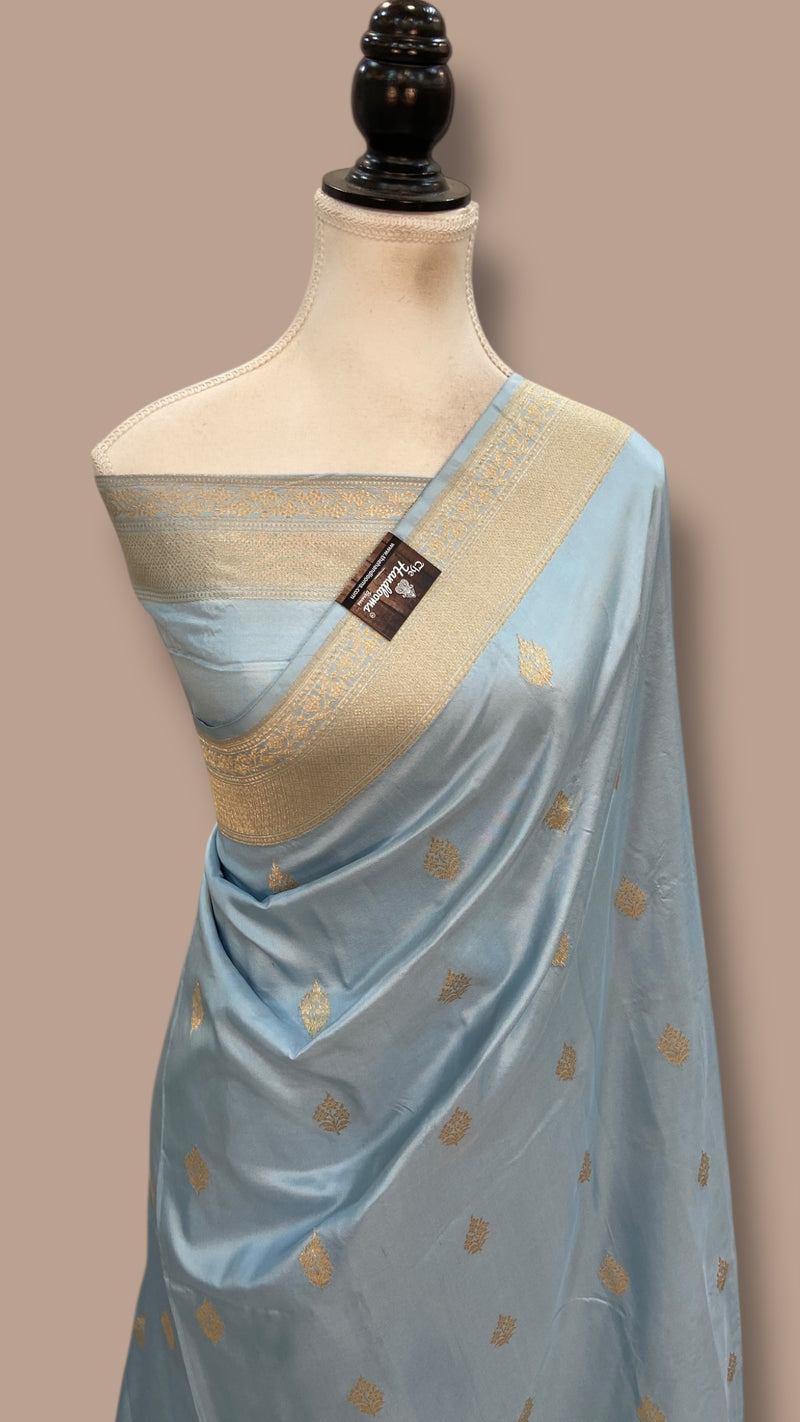 Pure Katan Silk Banarasi Handloom Saree - All Over Kadua Motifs