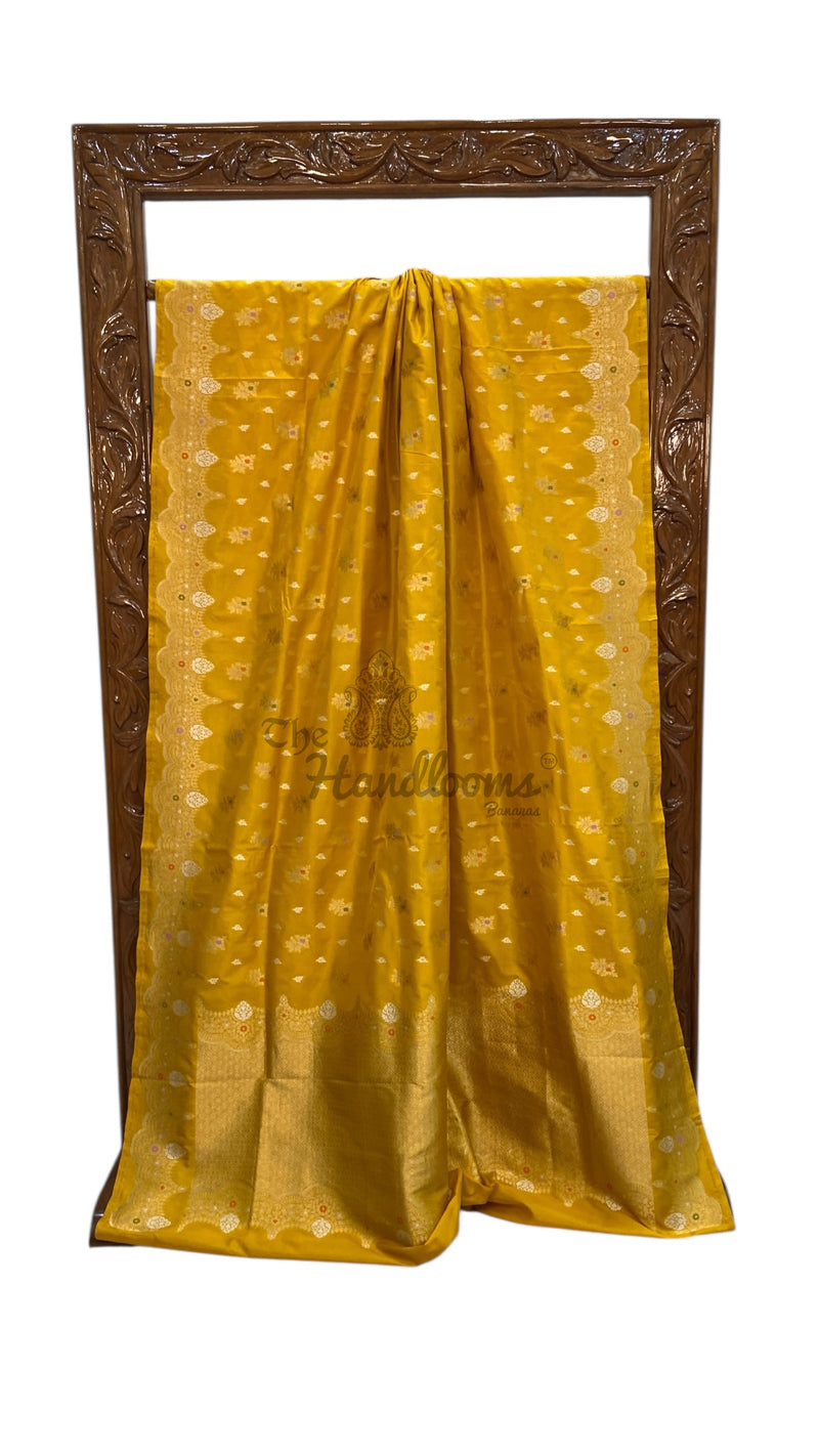 Pure Katan Silk Banarasi Handloom Saree - All Over Kadua Motifs