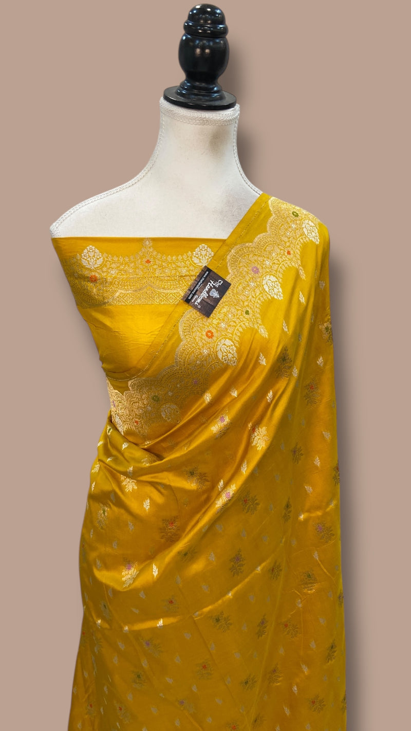 Pure Katan Silk Banarasi Handloom Saree - All Over Kadua Motifs