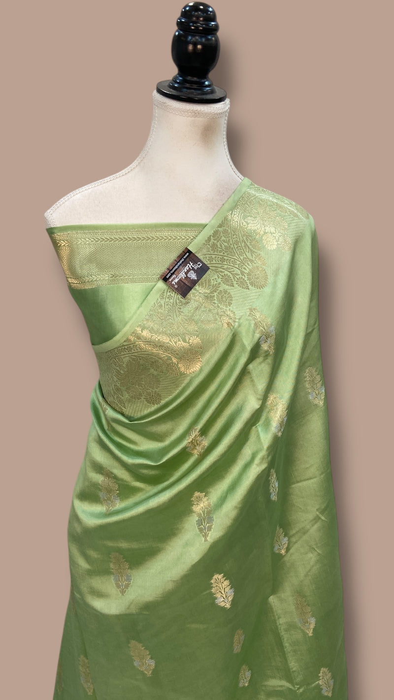 Pure Mango Silk Banarasi Handlokom Saree