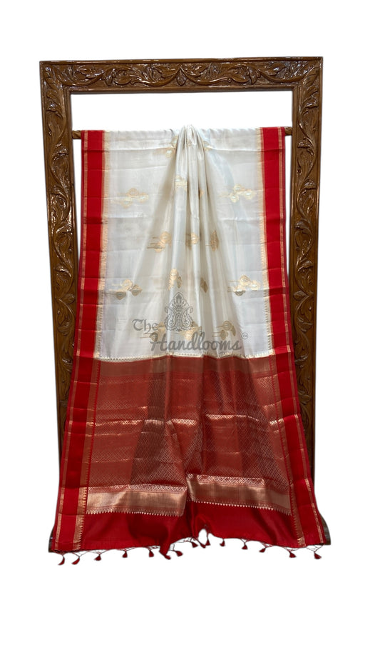 Pure Mango Silk Banarasi Handlokom Saree - The Handlooms