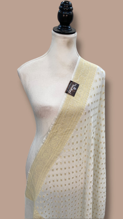 Pure Khaddi Georgette Handloom Dupatta - The Handlooms