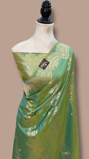 Pure Katan Silk Banarasi Handloom Saree - All Over Soona Roopa Kadua Stripe - The Handlooms