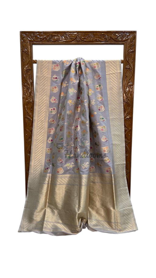 Ektara Pure Katan Silk Banarasi Handloom Saree - All Over Kadiyal Jaal Work - The Handlooms