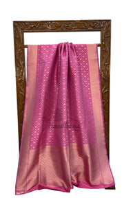 Pure Katan Silk Banarasi Handloom Saree - All Over Sona Roopa Jaal Work - The Handlooms