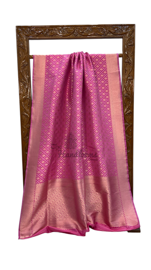 Pure Katan Silk Banarasi Handloom Saree - All Over Sona Roopa Jaal Work - The Handlooms
