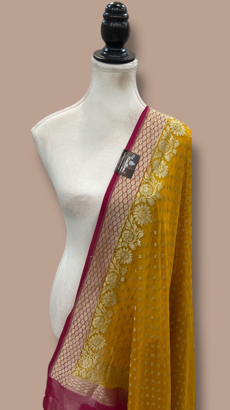 Pure Khaddi Georgette Handloom Dupatta - The Handlooms