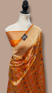 Honye Pure Katan Silk Banarasi Handloom Saree - All over Jaal Work With Meenakari - The Handlooms