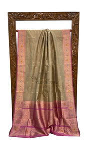 Pure Katan Silk Banarasi Handloom Saree - All Over Kadua Motifs - The Handlooms