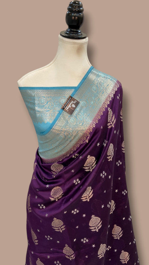 Pure Chiniya Silk Khaddi Handloom Banarasi Saree - The Handlooms