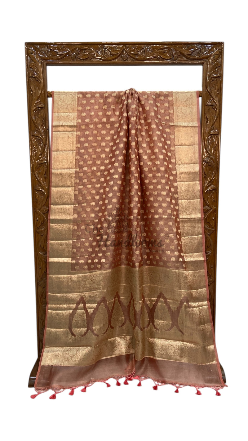 Pure Kora Tissue Crush Handloom Banarasi Saree - The Handlooms