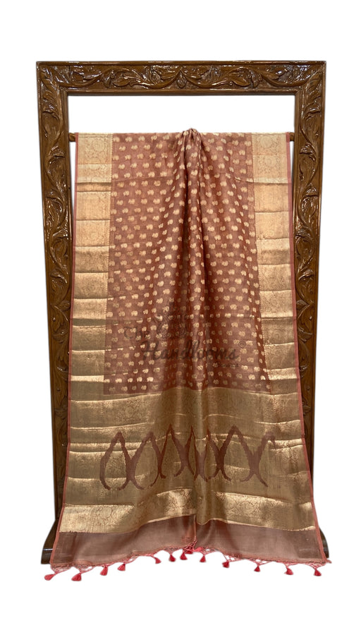 Pure Kora Tissue Crush Handloom Banarasi Saree - The Handlooms