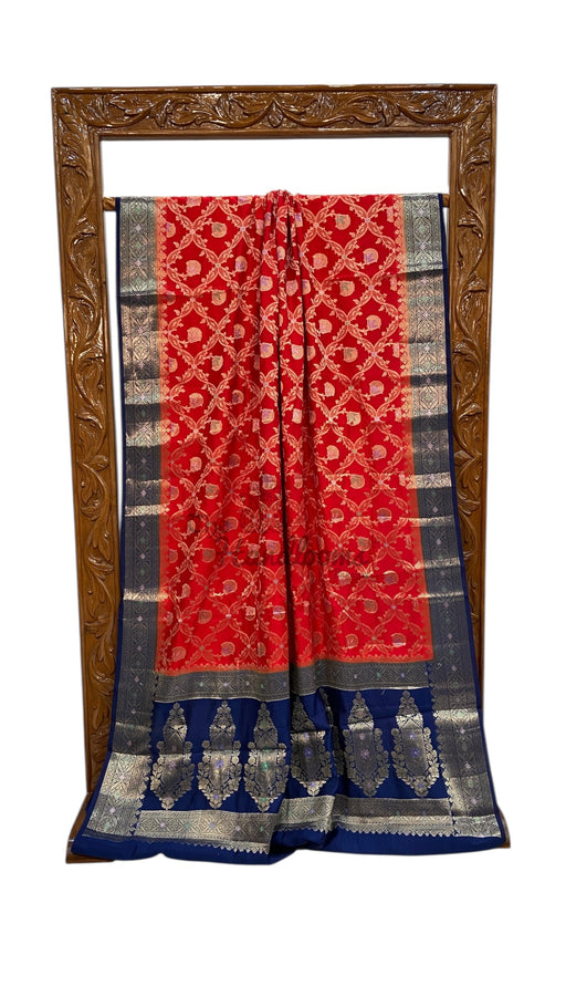 Pure Chiniya Silk Handloom Banarasi Saree - The Handlooms
