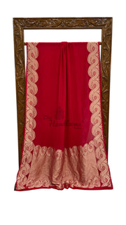 Khaddi Georgette Handloom Banarasi Saree - The Handlooms