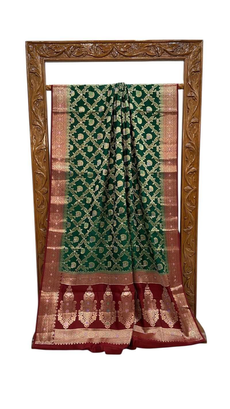 Pure Chiniya Silk Handloom Banarasi Saree - The Handlooms