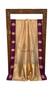 Pure Kora Tissue Handloom Banarasi Saree - Satan Border - The Handlooms