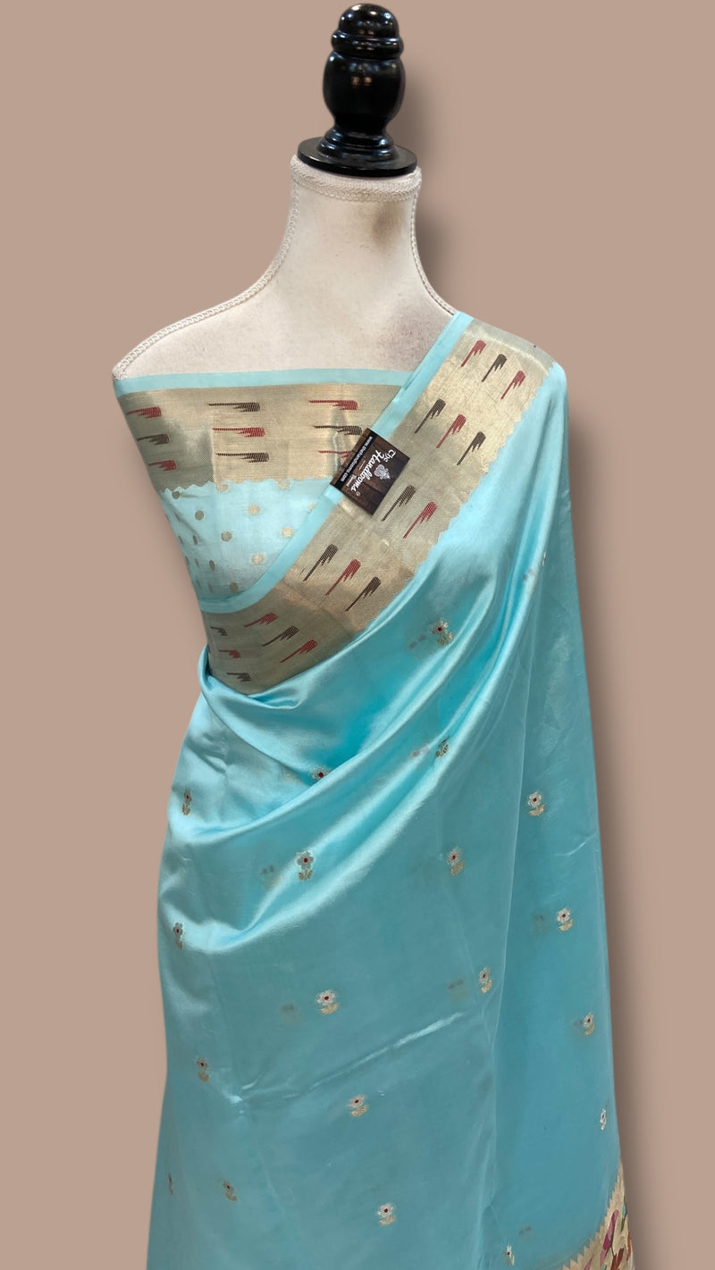 Pure Mango Silk Banarasi Handlokom Saree