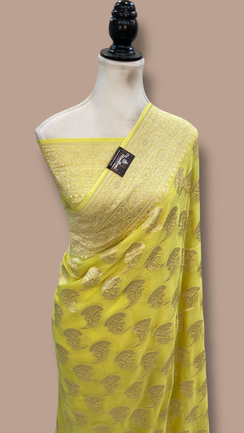 Khaddi Georgette Handloom Banarasi Saree