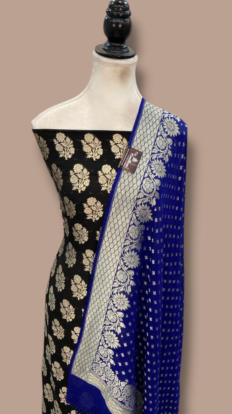 Khaddi Georgette Banarasi Dress Material Water Zari