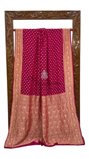 Pure Khaddi Georgette Banarasi Saree -  Gold zari - The Handlooms