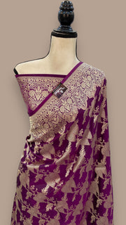 Pure Katan Silk Banarasi Handloom Saree - All Over Jaal Work - The Handlooms