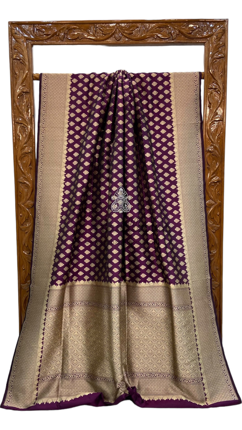 Pure Katan Silk Banarasi Handloom Saree - All Over Jaal Work - The Handlooms