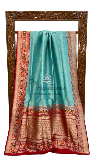 Pure Katan Silk Banarasi Handloom Saree - Tanchui Brocade With Meenakari