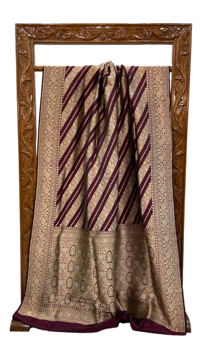 Pure Katan Silk Banarasi Handloom Saree - All over Sona Roopa Jaal work