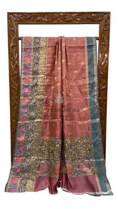 Pure Mango Silk Banarasi Handloom Reshmi Zari Saree With Digital Print