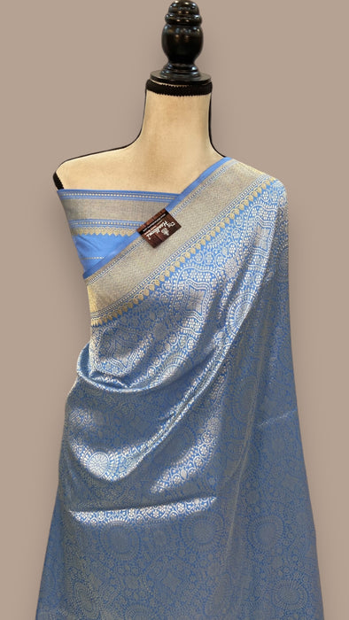 Pure Katan Silk Banarasi Handloom Saree - Tanchui Brocade With Meenakari