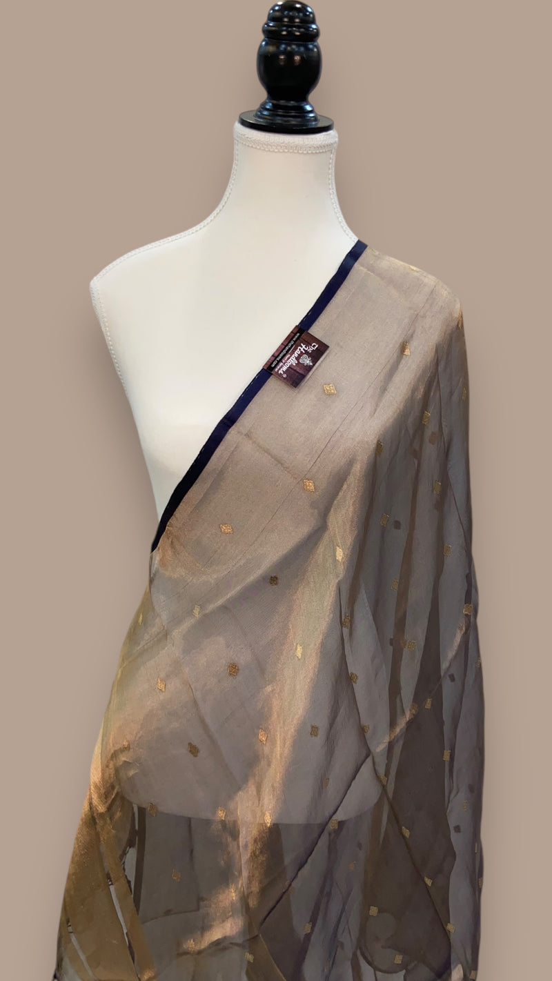 Pure kora Tissue Banarasi Brocade Handloom Dupatta - The Handlooms