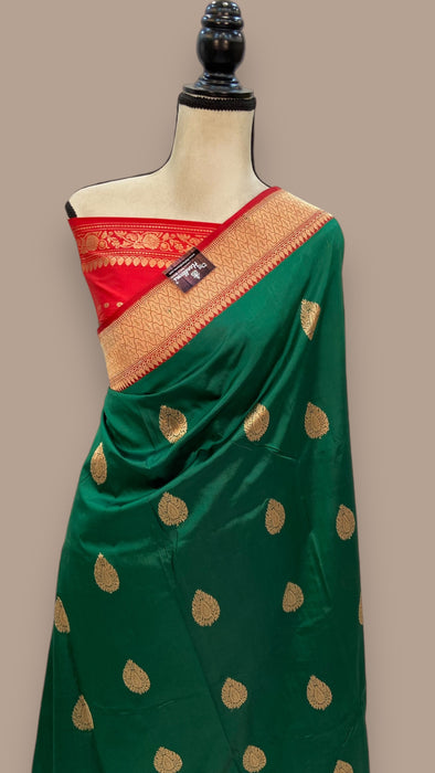 Pure Katan Silk Banarasi Handloom Saree - All over Kadua motifs