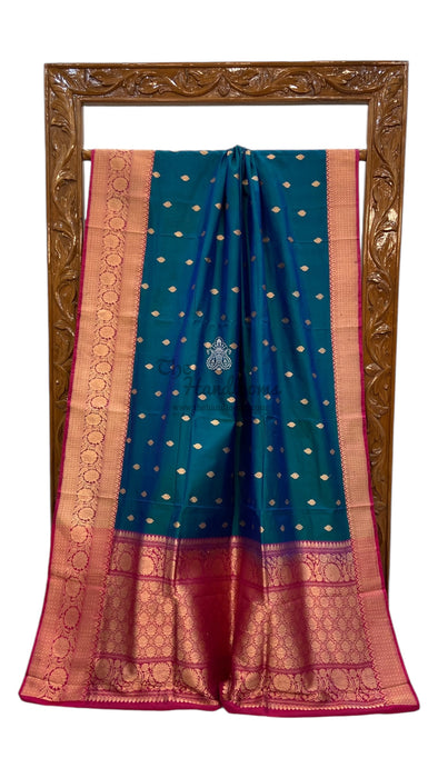 Pure Katan Silk Banarasi Handloom Saree - All over Kadua motifs