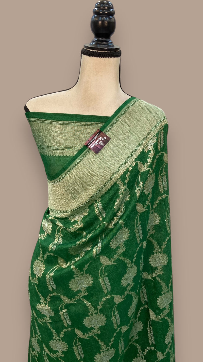Tussar Georgette Handloom Banarasi Saree - The Handlooms